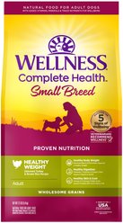 Wellness Small Breed Complete Health Adult Healthy Weight Turkey & Brown Rice Recipe Dry Dog Food, 12-lb bag