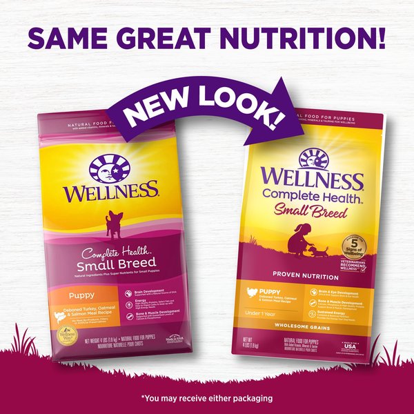 Wellness Small Breed Complete Health Puppy Turkey, Oatmeal & Salmon Meal Recipe Dry Dog Food
