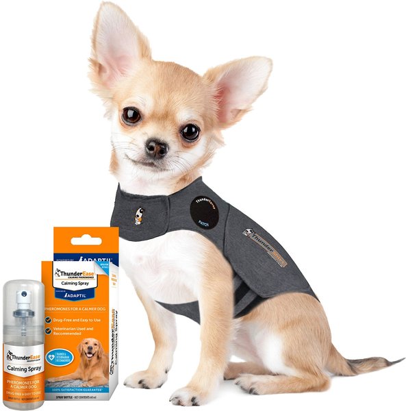 ThunderShirt Classic Anxiety & Calming Vest, Heather Grey, XX-Small + ThunderEase Pheromone Spray for Dogs slide 1 of 9