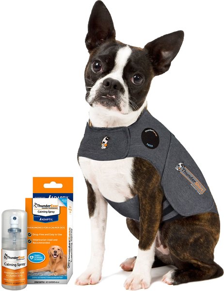 ThunderShirt Classic Anxiety & Calming Vest, Heather Grey, X-Small + ThunderEase Pheromone Spray for Dogs slide 1 of 9