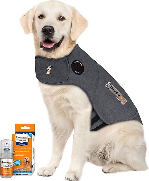 ThunderShirt Classic Anxiety & Calming Vest, Heather Grey, X-Large + ThunderEase Pheromone Spray for Dogs slide 1 of 9