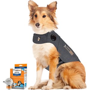 ThunderShirt Classic Anxiety & Calming Vest, Heather Grey, Large + ThunderEase Diffuser for Dogs