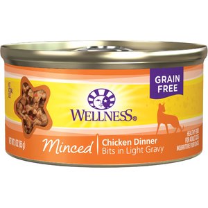 Wellness Minced Chicken Dinner Grain-Free Canned Cat Food, 3-oz, case of 24
