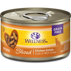Wellness Sliced Chicken Entree Grain-Free Canned Cat Food, 3-oz, case of 24