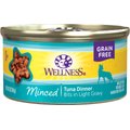Wellness Minced Tuna Dinner Grain-Free Canned Cat Food, 3-oz, case of 24