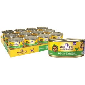 Wellness Complete Health Morsels Turkey Dinner Cubes in Rich Gravy Grain-Free Canned Cat Food