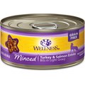 Wellness Minced Turkey & Salmon Entree Grain-Free Canned Cat Food, 5.5-oz, case of 24