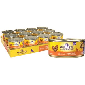 Wellness Sliced Chicken Entree Grain-Free Canned Cat Food, 5.5-oz, case of 24