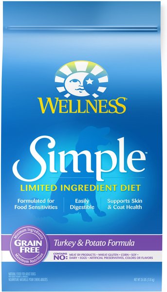 Wellness Simple Limited Ingredient Diet Grain-Free Turkey & Potato Formula Natural Dry Dog Food, 26-lb bag slide 1 of 11