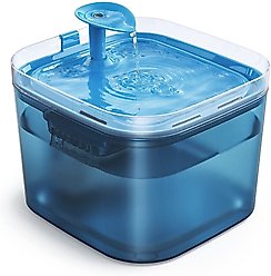 PATPET Triple Filter Ultra Quiet Pump Cat & Dog Water Fountain Dispenser, Blue, 75-oz