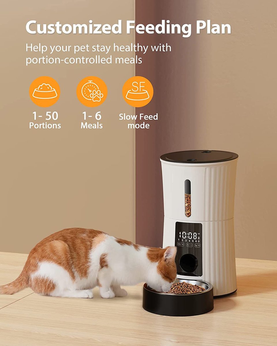 PATPET Timed Automatic Smart Feeder for Dog & Cat Food Dispenser with ...