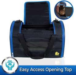 Pet Magasin Foldable Soft Dog Carrier, Black & Blue slide 2 of 7