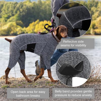 Show full view: Kurgo Stowe Base Layer Dog Sweater, Heather Black, Large slide 3 of 8