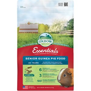 Oxbow Animal Healthy Essentials Natural Pellets Senior Guinea Pig Food, 4-lb bag