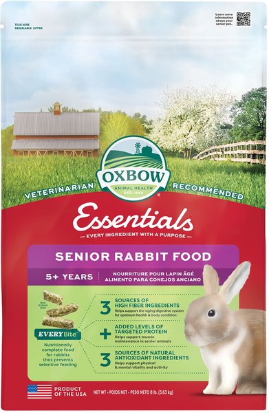 Oxbow Animal Healthy Essentials Natural Pellets Senior Rabbit Food, 8-lb bag slide 1 of 9