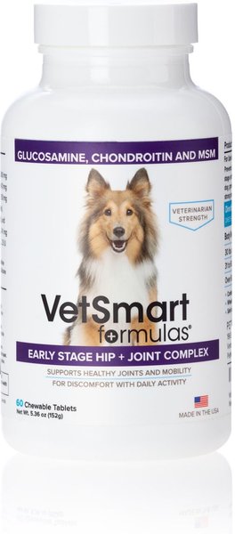 VetSmart Formulas Early Stage Chewable Tablet Joint Supplement for Dogs, 60 count, bundle of 3 slide 1 of 9