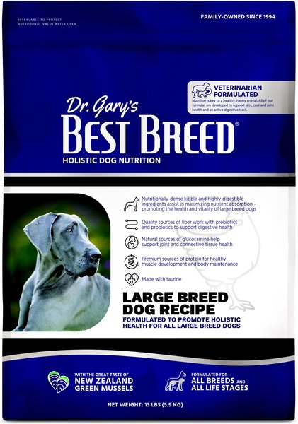 Dr. Gary's Best Breed Holistic Large Breed Dry Dog Food, 13-lb bag slide 1 of 3