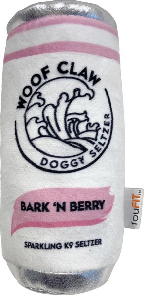fouFIT Woof Claw Bark 'N Berry Plush Dog Toy, Pink slide 1 of 3
