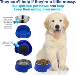 Gripperz Spill Proof Dog & Cat Bowl, Medium, Blue slide 2 of 6