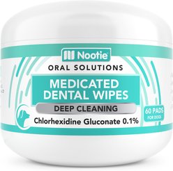 Nootie Oral Solutions Medicated Dog Dental Wipes, 60 Count slide 1 of 5