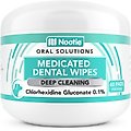 Nootie Oral Solutions Medicated Dog Dental Wipes, 60 Count