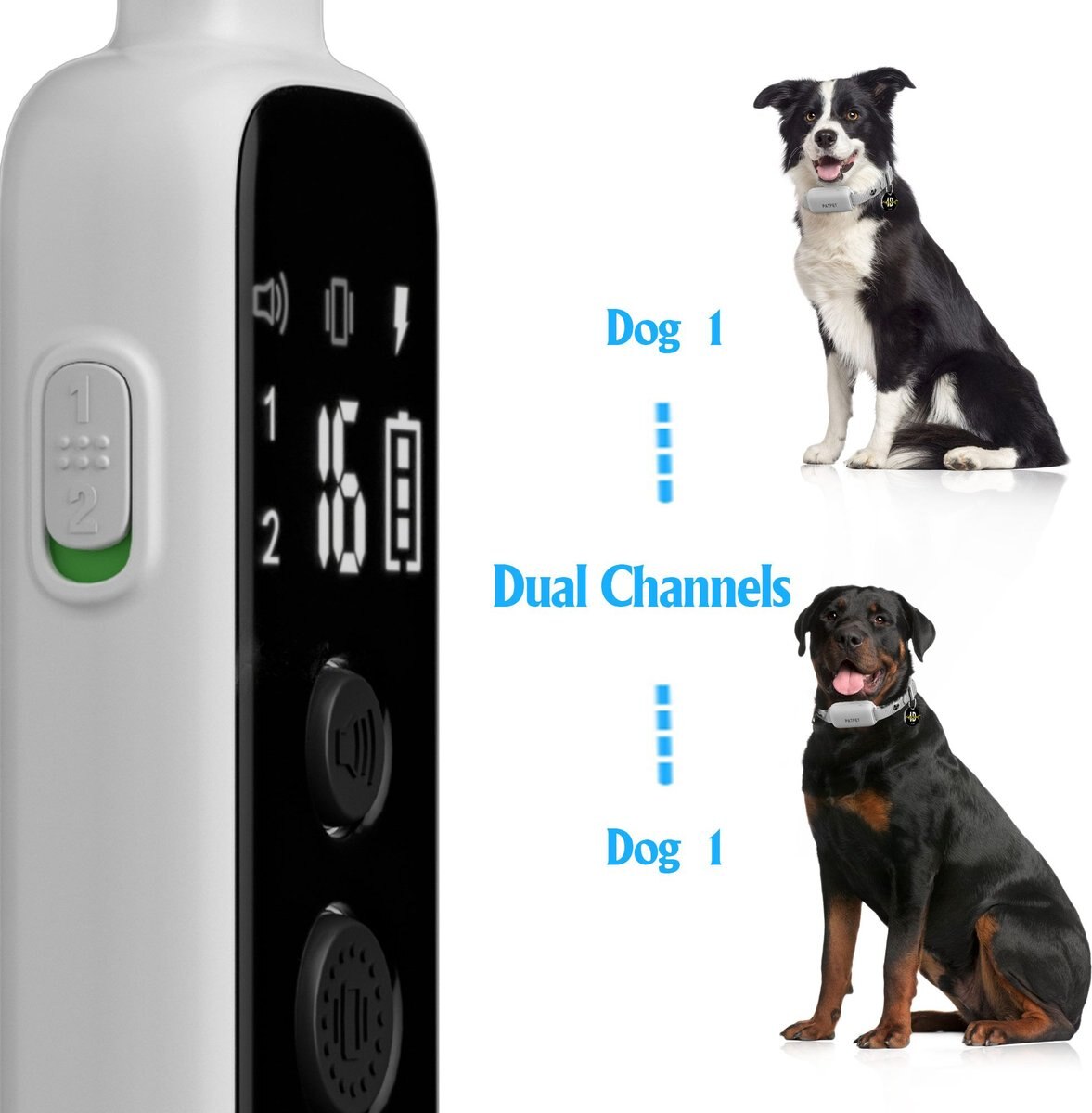 PATPET NFC ID Pet Tag & P650 1000ft Remote Dog Training Shock Collar
