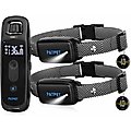 PATPET T30 NFC Pet ID Tag & LED 2000-ft Remote Dog Bark Training Collar, Black, 2 count