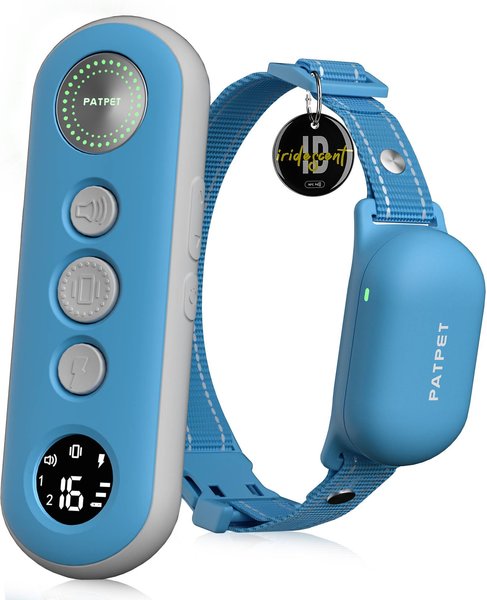 PATPET NFC Pet ID Tag Bark & Remote Dog Training Electric Collar, Blue slide 1 of 7