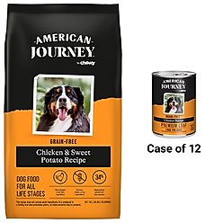 American Journey Chicken Recipe Grain-Free Canned Dog Food + Chicken & Sweet Potato Recipe Dry Food