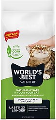 World's Best Unscented Clumping Corn Cat Litter, 28-lb bag