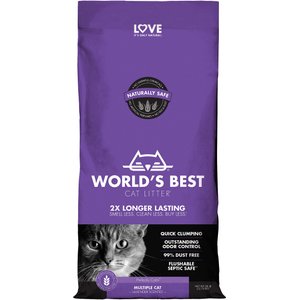 World's Best Lavender Scented Clumping Corn Cat Litter, 28-lb bag