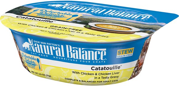 Natural Balance Delectable Delights Catatouille Stew Grain-Free Wet Cat Food, 2.5-oz, case of 12 slide 1 of 5