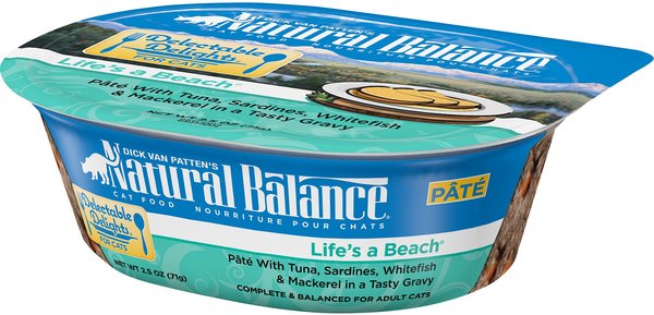 Natural Balance Delectable Delights Life's a Beach Pate Wet Cat Food, 2.5-oz, case of 12 slide 1 of 5