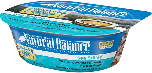 Natural Balance Delectable Delights Sea Brulee Stew Grain-Free Wet Cat Food, 2.5-oz, case of 12 slide 1 of 5