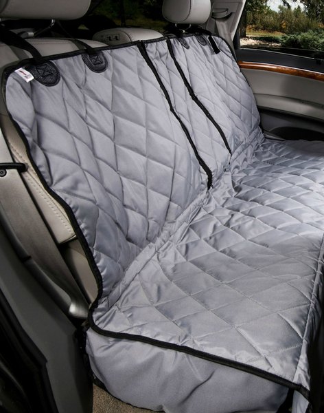4Knines Split Rear Dog Seat Cover with Hammock, Grey, X-Large slide 1 of 8