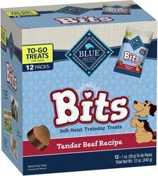 Blue Buffalo To-Go Bits Tender Beef Recipe Dog Treats, 12 count