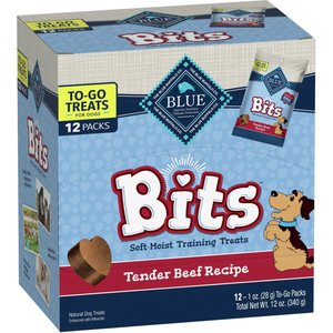 Blue Buffalo To-Go Bits Tender Beef Recipe Dog Treats, 12 count