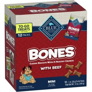 Blue Buffalo To-Go Bones with Beef Mini Dog Treats, 12 count
