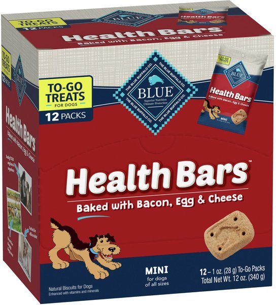 Blue Buffalo To-Go Health Bars Bacon, Egg & Cheese Mini Dog Treats, 12 count slide 1 of 9