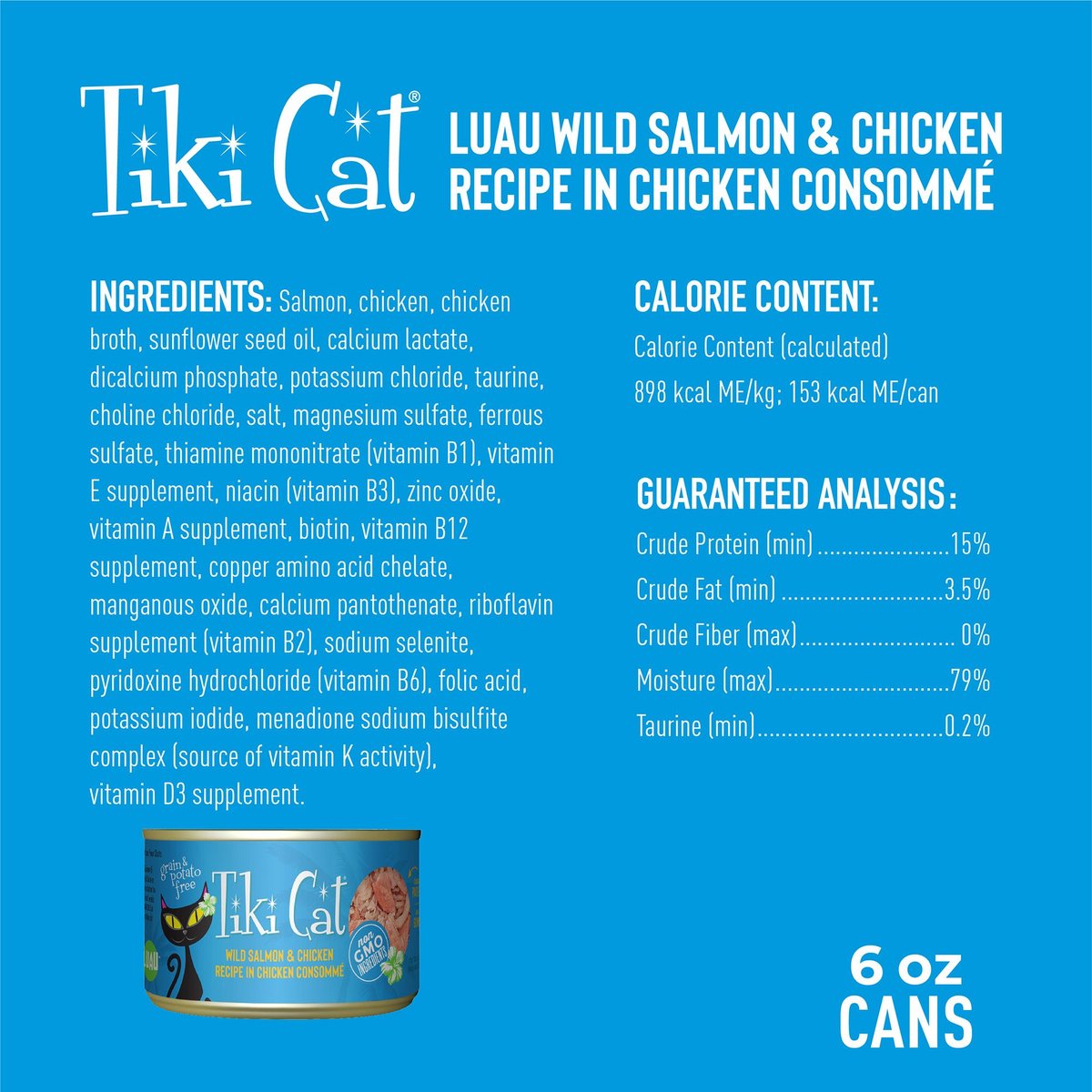 Tiki Cat Luau Wild Salmon & Chicken in Chicken Consomme Grain-Free Canned Cat Food