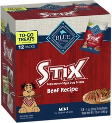 Blue Buffalo To-Go Stix Beef Recipe Mini Dog Treats, 12 count