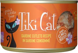 Tiki Cat Tahitian Grill Sardine Cutlets Grain-Free Canned Cat Food, 6-oz, case of 8