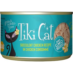 Tiki Cat Puka Puka Luau Succulent Chicken in Chicken Consomme Grain-Free Canned Cat Food, 6-oz can, case of 8