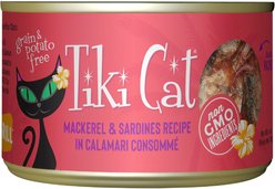 Tiki Cat Makaha Grill Mackerel & Sardine in Calamari Consomme Grain-Free Canned Cat Food, 6-oz can, case of 8