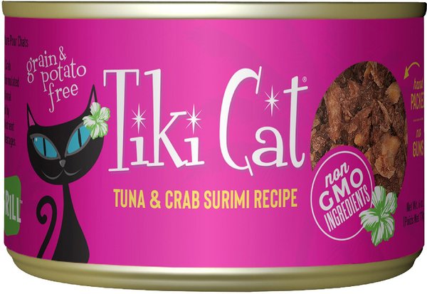 Tiki Cat Lanai Grill Tuna in Crab Surimi Grain-Free Canned Cat Food, 6-oz, case of 8 slide 1 of 10