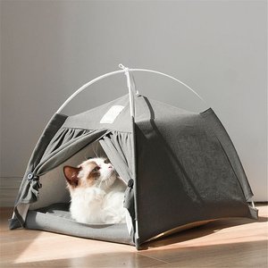 Lovely Caves Dog & Cat Tent, Gray, Medium