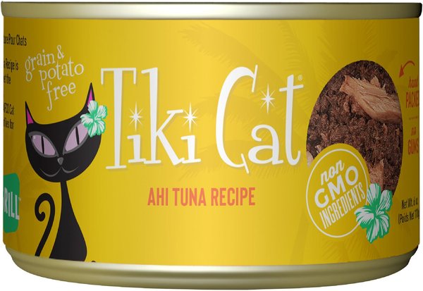 Tiki Cat Hawaiian Grill Ahi Tuna Grain-Free Canned Cat Food, 6-oz, case of 8 slide 1 of 9