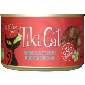 Tiki Cat Bora Bora Grill Sardine Cutlets in Lobster Consomme Grain-Free Canned Cat Food, 6-oz, case of 8