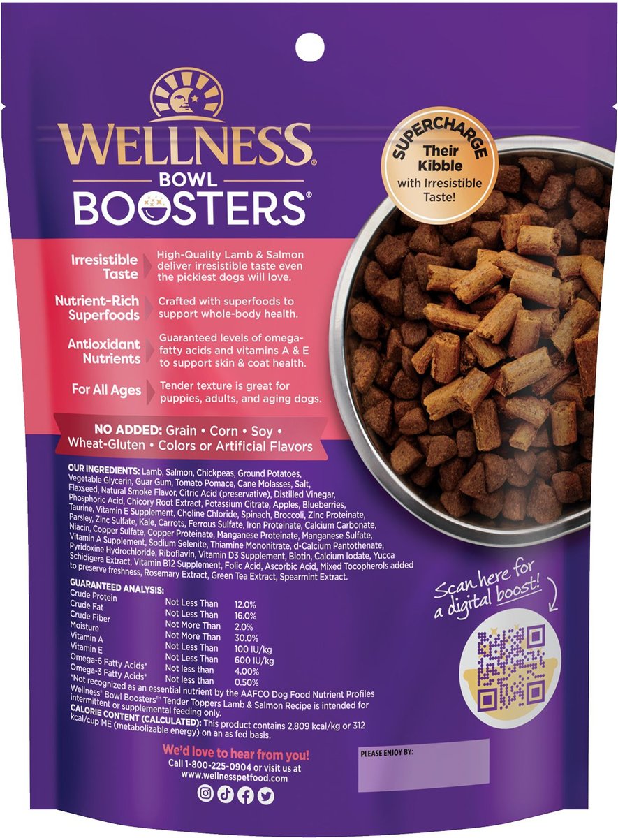 WELLNESS Bowl Boosters Tender Toppers GrainFree Lamb & Salmon Dog Food