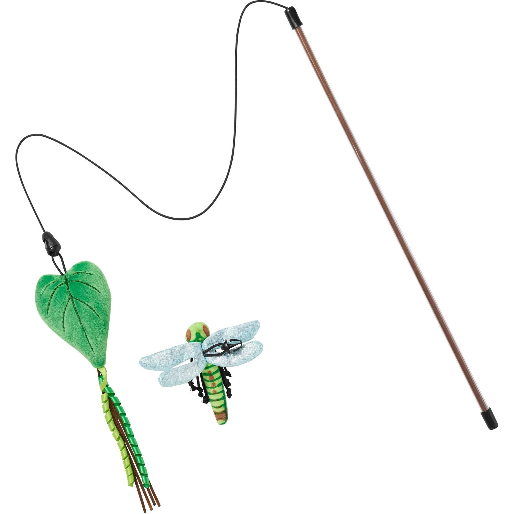 Pick 2 Cat-fishing Lures, Rabbit Fur, Feathers, Leather, Cork, Cheese Cloth  Dragonfly Wings, Interactive Cat Toy 